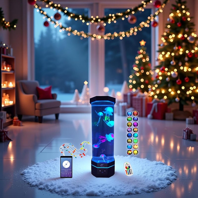 Lightahead مصباح أكواريوم قناديل جليدية حسية LED مع مكبر صوت بلوتوث وتأثيرات ضوئية متغيرة الألوان. رائع ويقف بارتفاع 12 بوصة! - Image 5